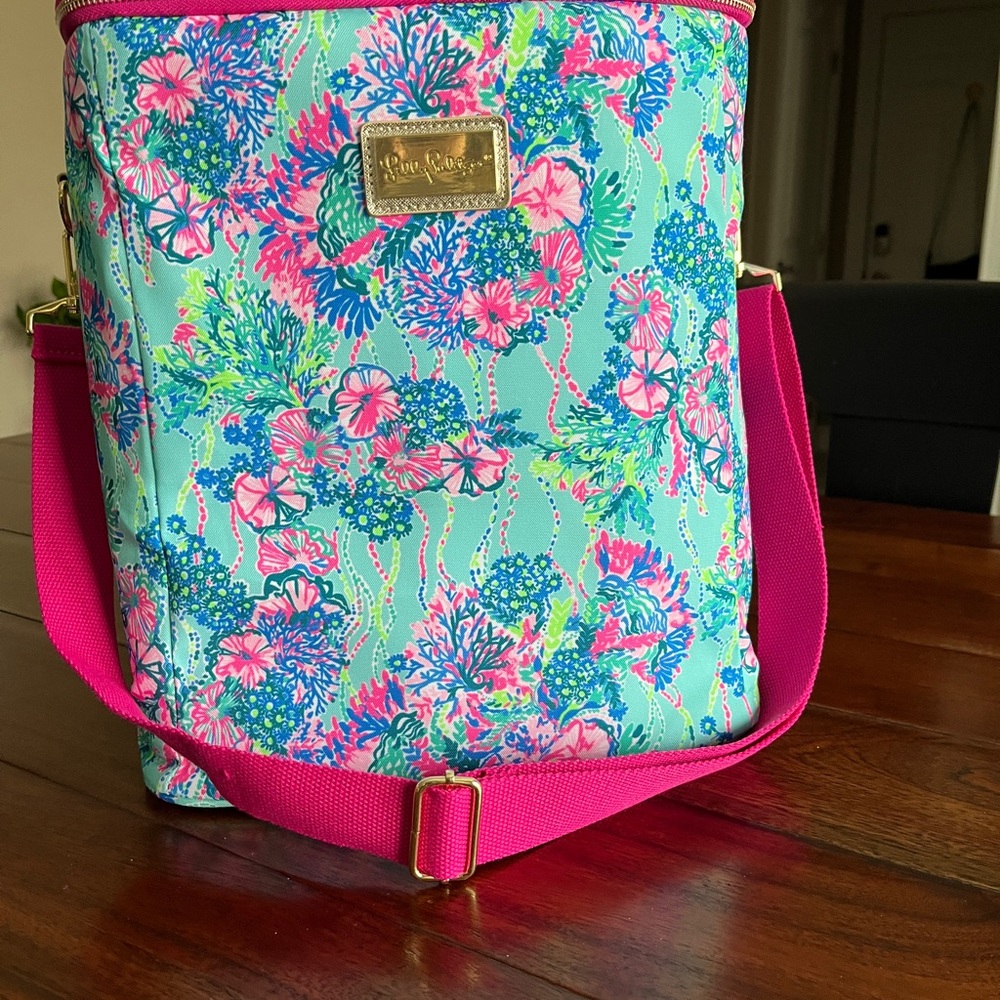Lilly Pulitzer Pink Floral Crossbody Cooler Bag